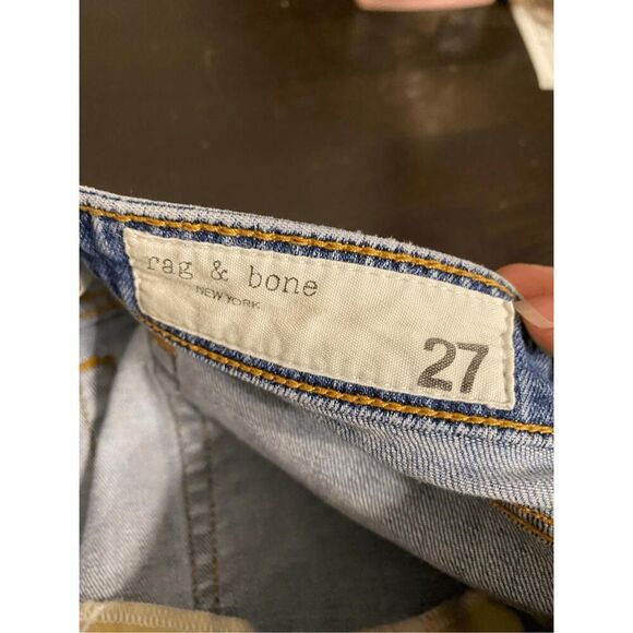 Rag & Bone NY 27 jeans dre low-rise slim boyfriend distressed blue distressed - Picture 8 of 9